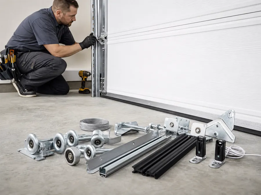 Garage door parts maintenance and rollers